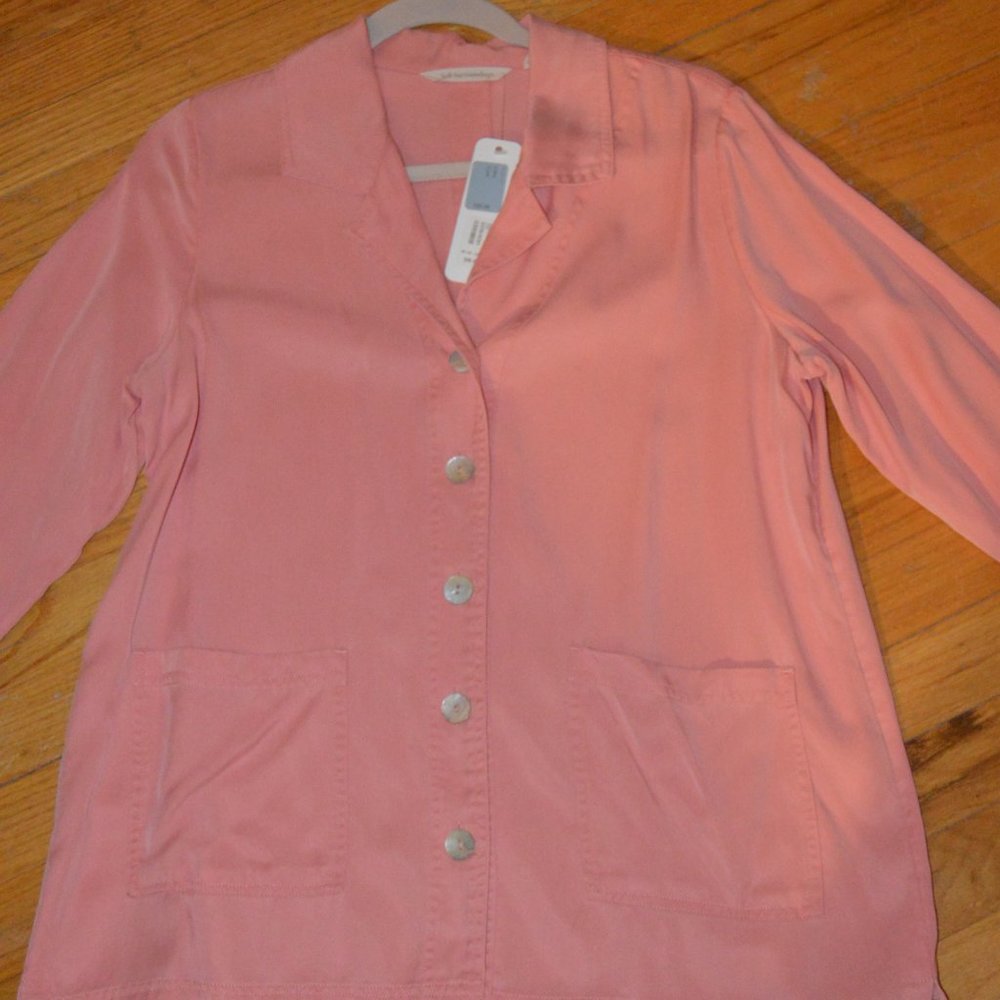 NEW~Fringed Button Down Jacket/Top~Shell Buttons~Soft Surroundings~Medium~